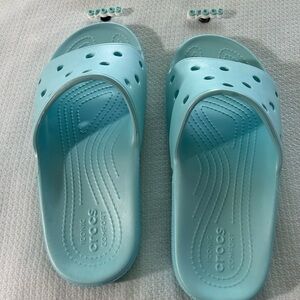 Crocs Classic Slides, Ice Blue, Roomy Fit, Size 10, NWT